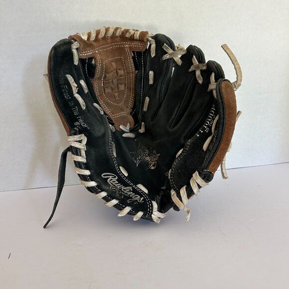 Rawlings PP100DP Youth 10in Left hand fit Baseball Mitt, Black, Brown, - Picture 4 of 4